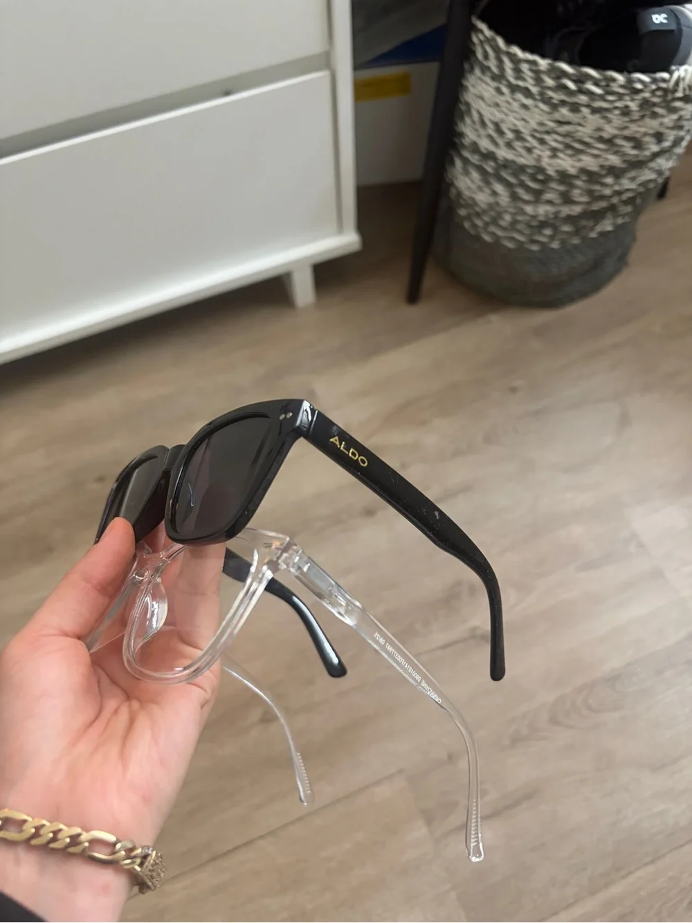 Aldo Black Sunglasses with Clear Clip-On Frames
